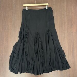 Ralph Lauren Silk Black Maxi Skirt size 8